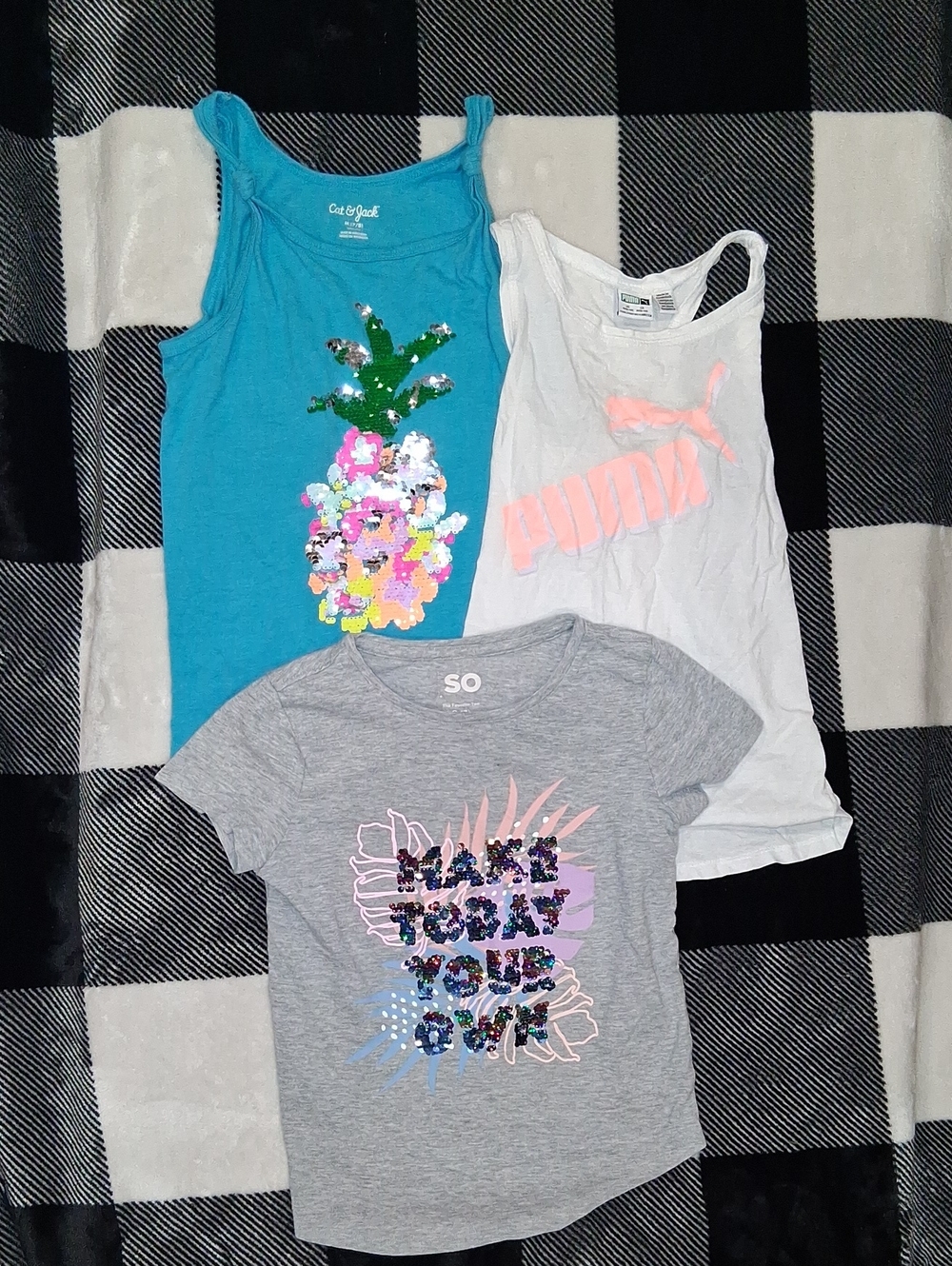 Puma White Tank Top with Neon Pink Logo